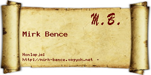 Mirk Bence névjegykártya